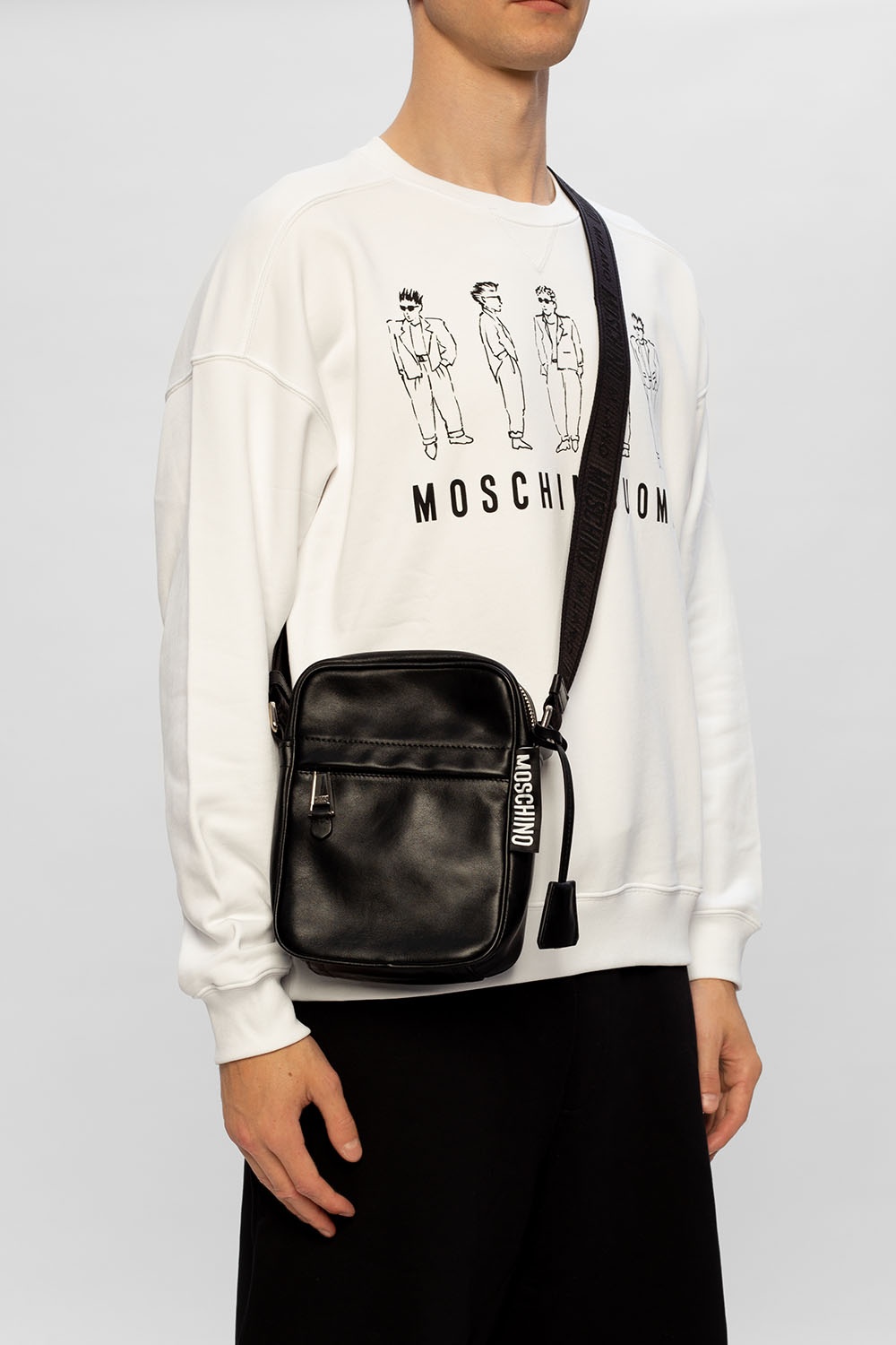 IetpShops Moschino Logo patched shoulder bag Men s Bags